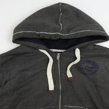 Mens UK Size S Lee Cooper Grey Full Zip Hoodie