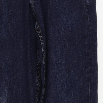 CR7 Cristiano Ronaldo Mens Blue Cotton Straight Jeans Size 32 in L31 in Regular Button