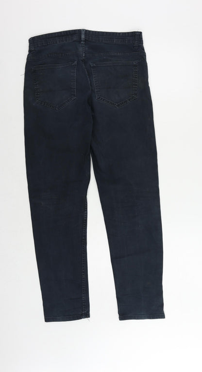 Denim & Co. Mens Blue Cotton Straight Jeans Size 30 in L30 in Slim Zip