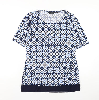 Womens UK Size S Nina Leonard Blue Basic T-Shirt