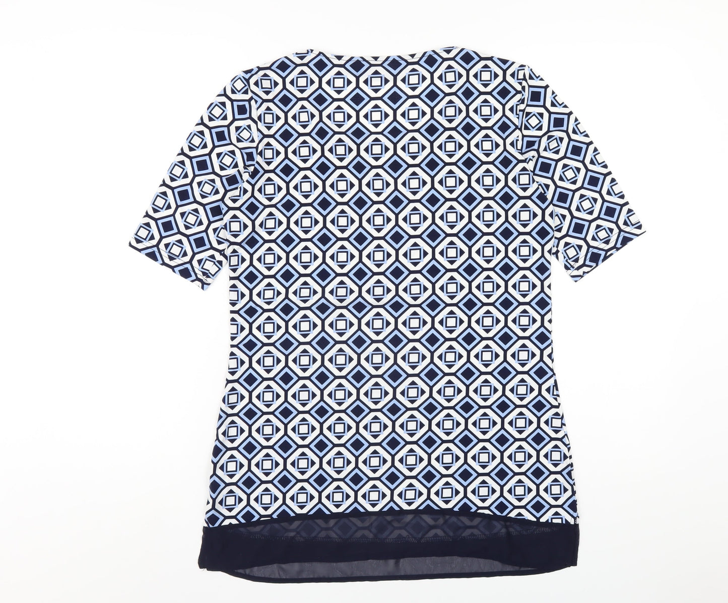 Womens UK Size S Nina Leonard Blue Basic T-Shirt