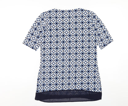 Womens UK Size S Nina Leonard Blue Basic T-Shirt