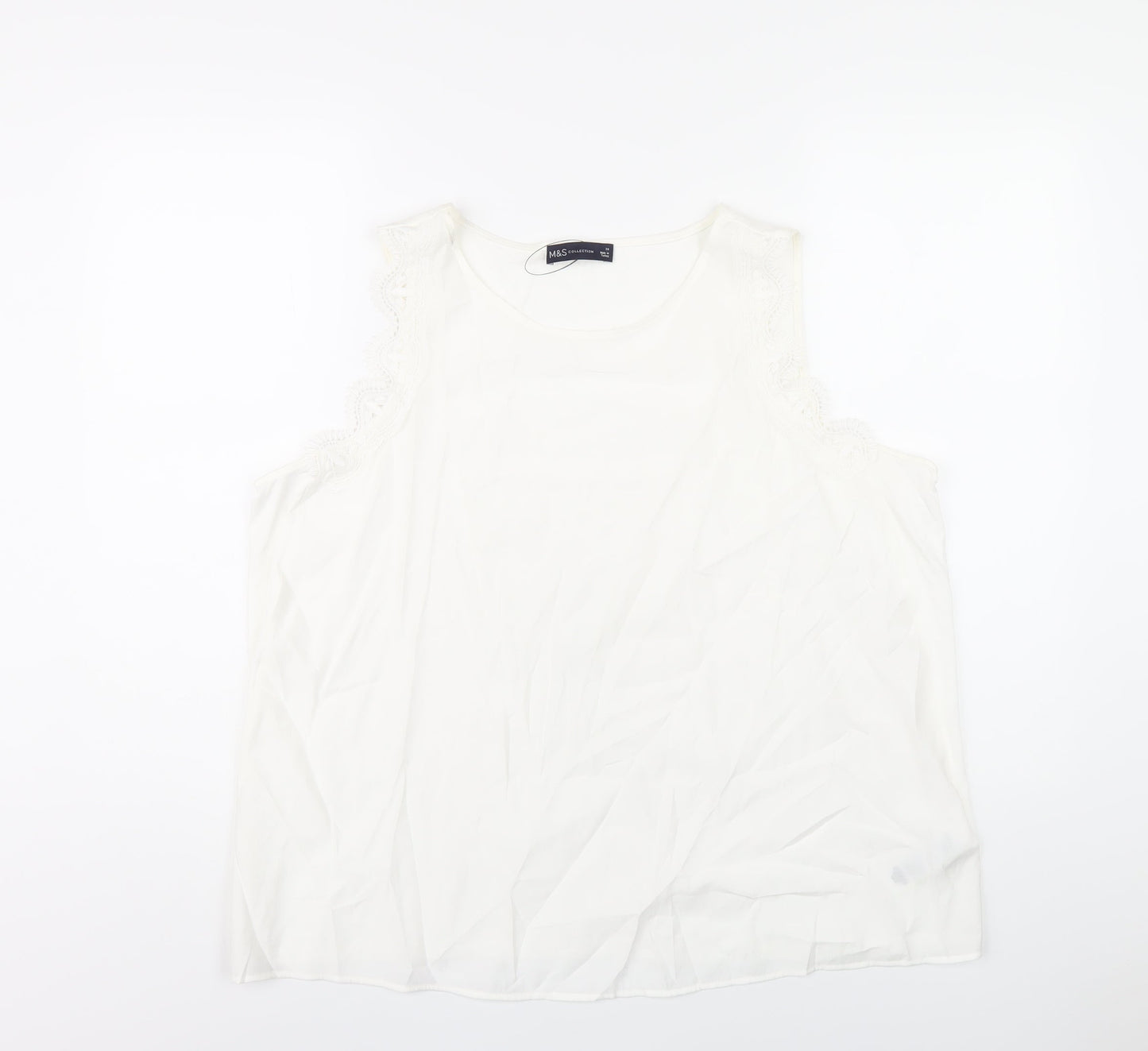 Womens UK Size 20 Marks and Spencer White Basic Tank