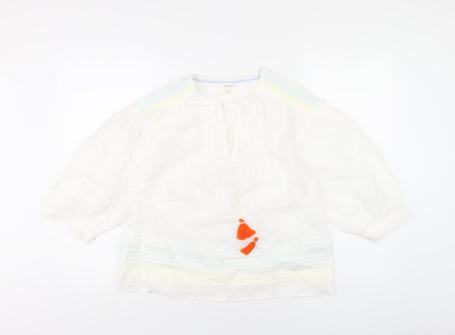 Womens UK Size 8 Per Una White Basic T-Shirt