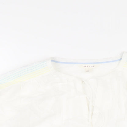 Womens UK Size 8 Per Una White Basic T-Shirt