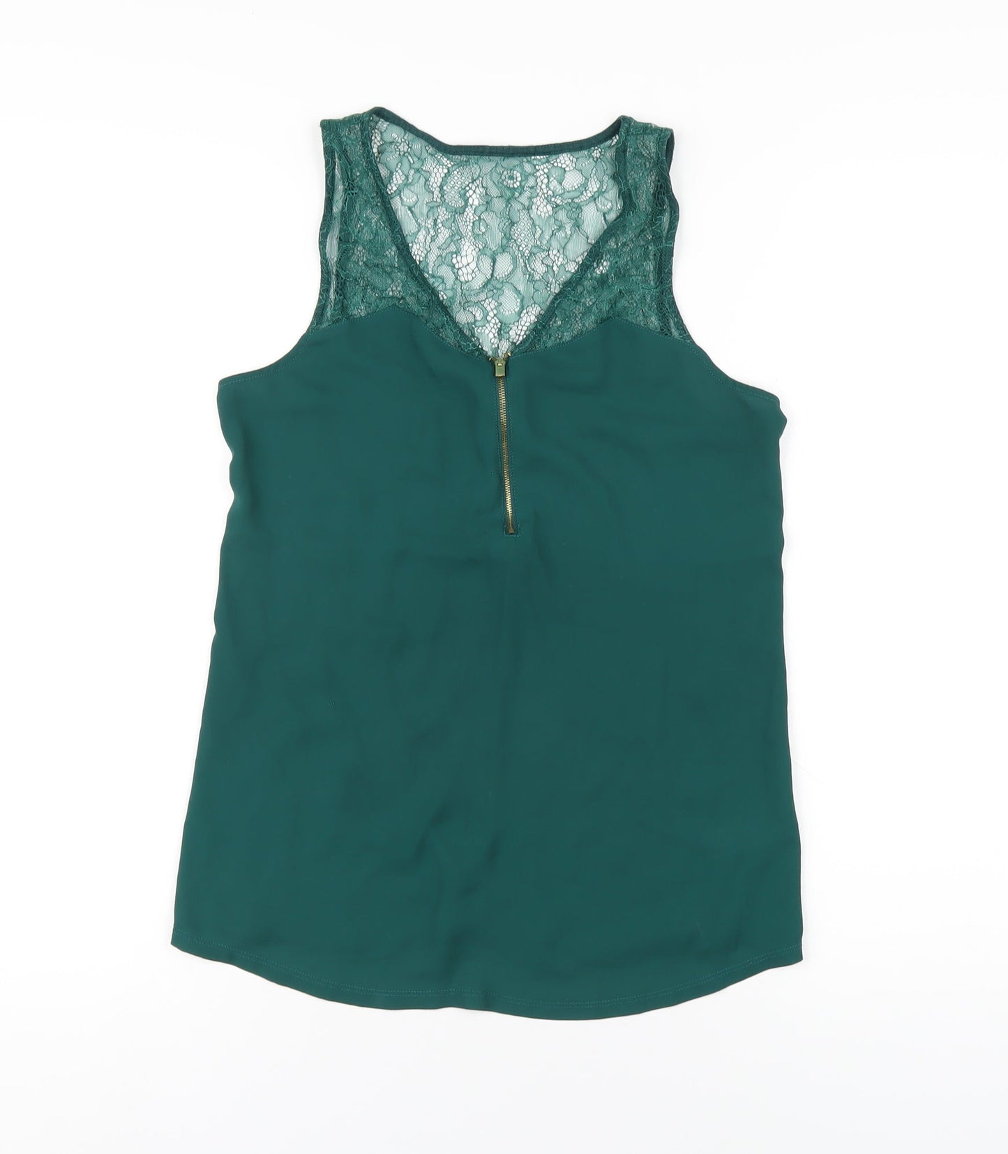 Express Womens Green Polyester Basic Tank Size S V-Neck