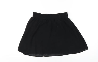 Only Womens Black Polyester A-Line Skirt Size 10