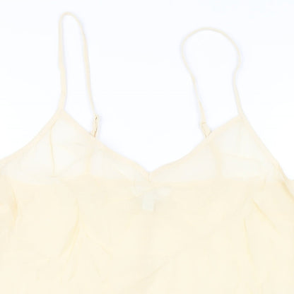 Marks and Spencer Womens Ivory Viscose Slip Dress Size 12 V-Neck Pullover