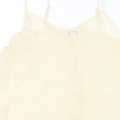 Marks and Spencer Womens Ivory Viscose Slip Dress Size 12 V-Neck Pullover