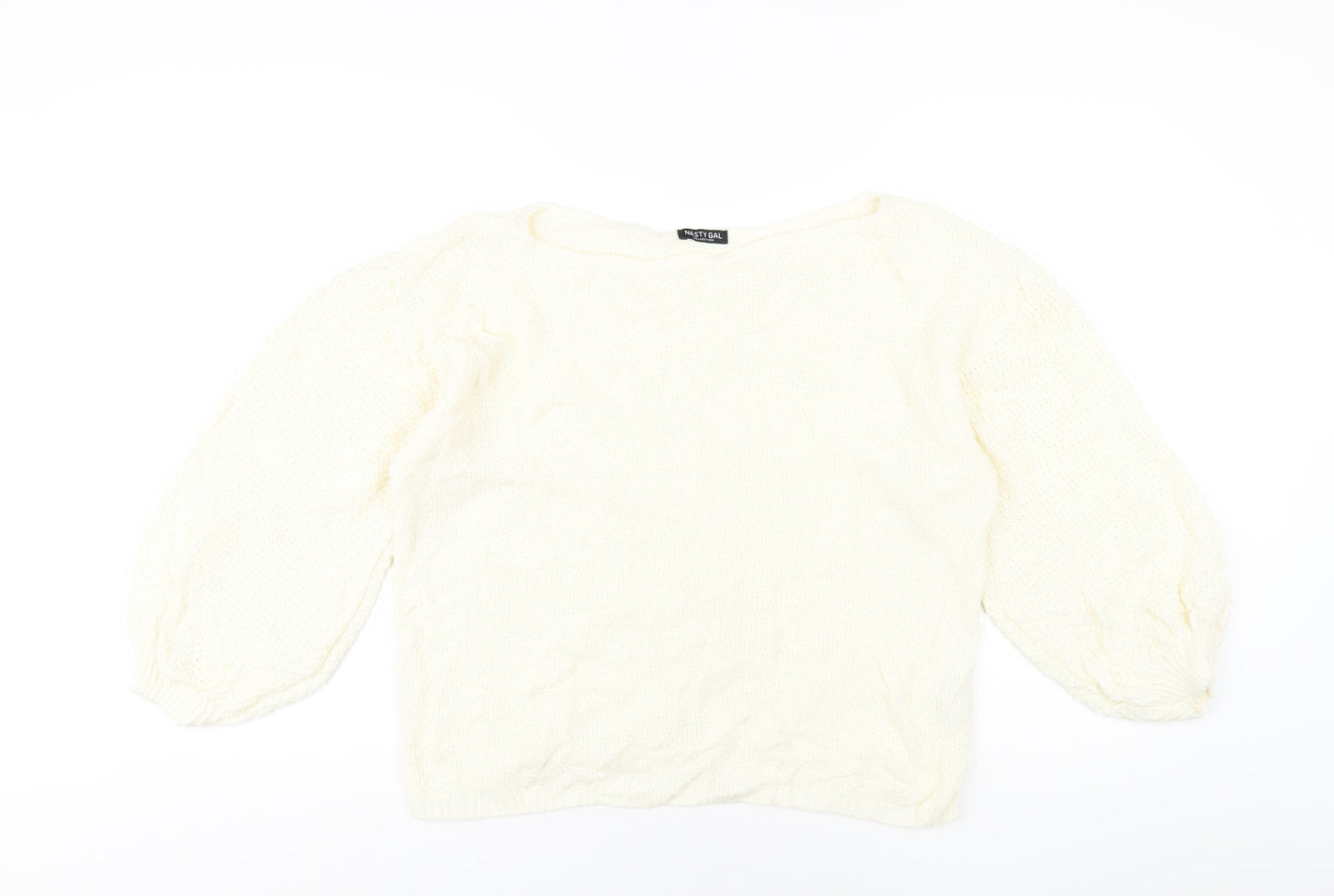 Womens UK Size S Nasty Gal Ivory Pullover Jumper