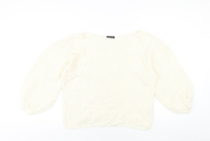 Womens UK Size S Nasty Gal Ivory Pullover Jumper