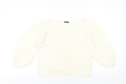 Womens UK Size S Nasty Gal Ivory Pullover Jumper