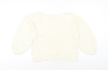 Womens UK Size S Nasty Gal Ivory Pullover Jumper