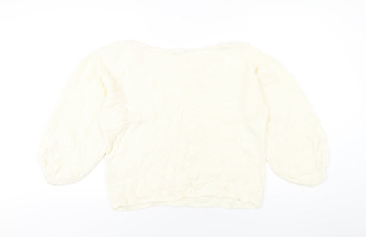 Womens UK Size S Nasty Gal Ivory Pullover Jumper