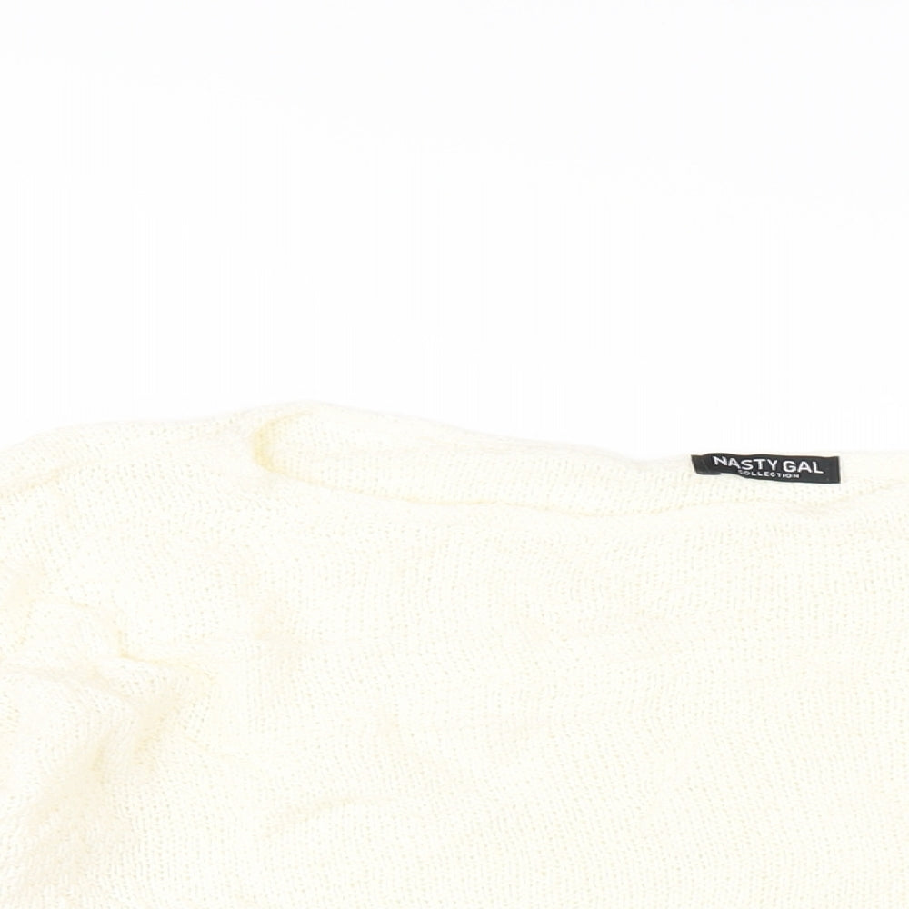 Womens UK Size S Nasty Gal Ivory Pullover Jumper