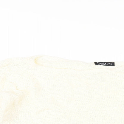Womens UK Size S Nasty Gal Ivory Pullover Jumper