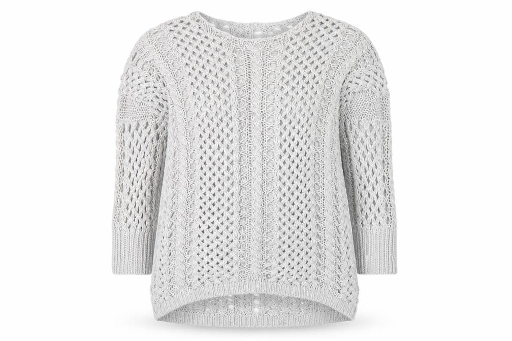 Womens UK Size 10 Crafted Grey Pullover Jumper