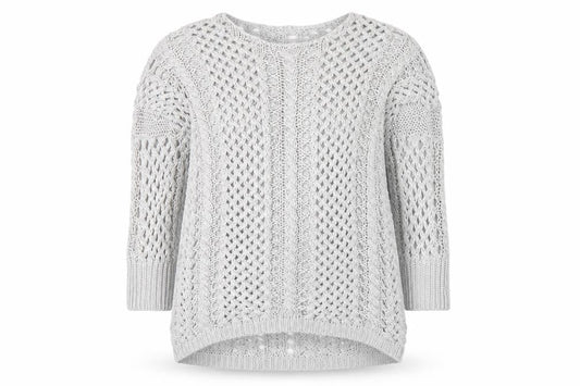 Womens UK Size 10 Crafted Grey Pullover Jumper