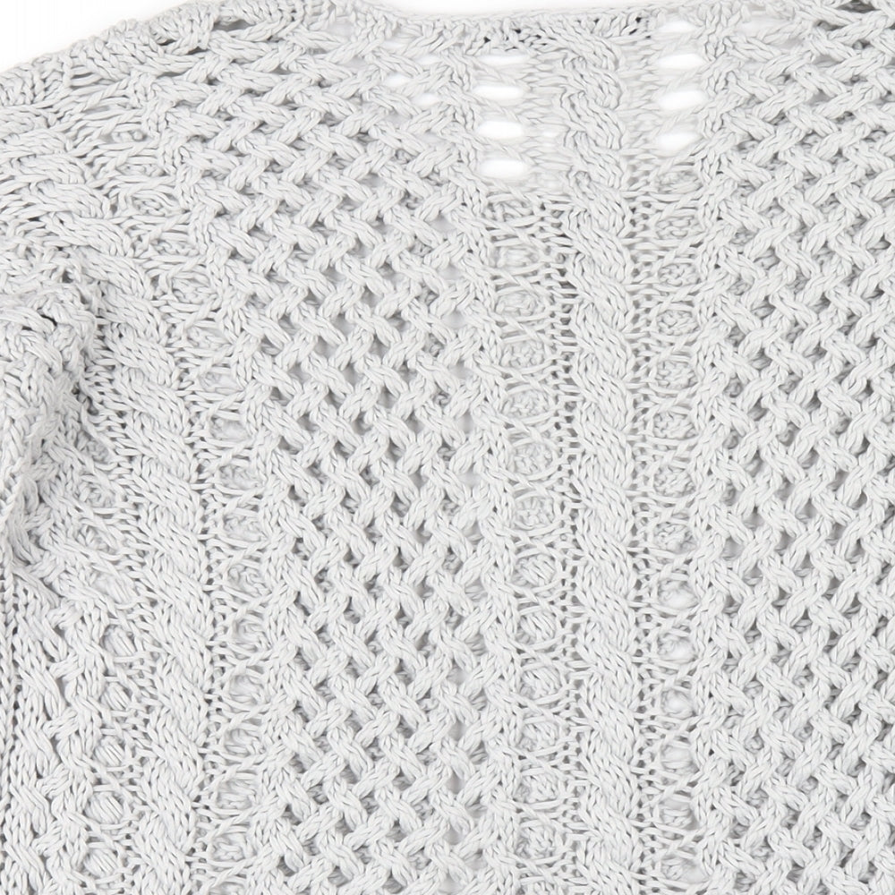 Crafted Womens Grey Round Neck Acrylic Pullover Jumper Size 10