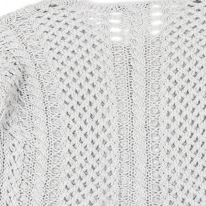 Crafted Womens Grey Round Neck Acrylic Pullover Jumper Size 10