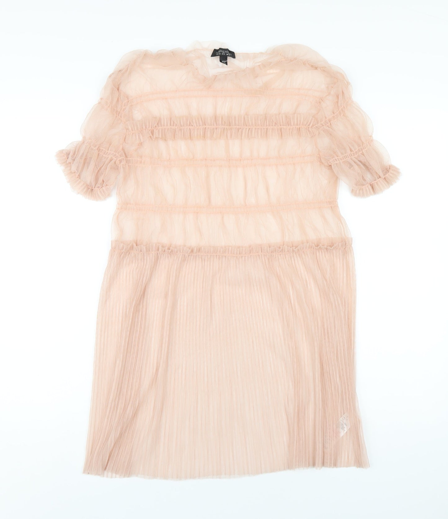 Topshop Womens Pink Polyester A-Line Size 12 Round Neck Pullover
