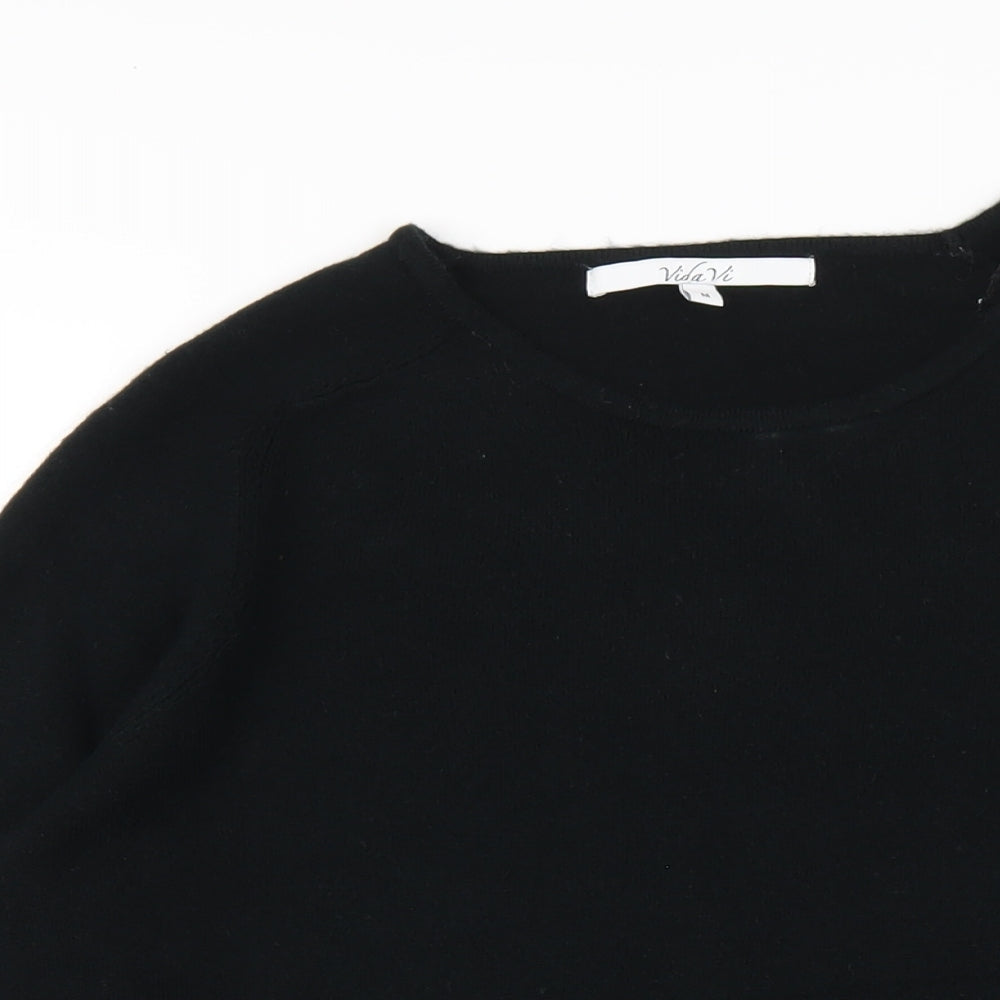 Womens UK Size M Vida Vi Black Pullover Jumper