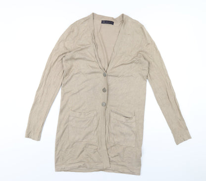 Womens UK Size S Marks and Spencer Beige Cardigan Jumper