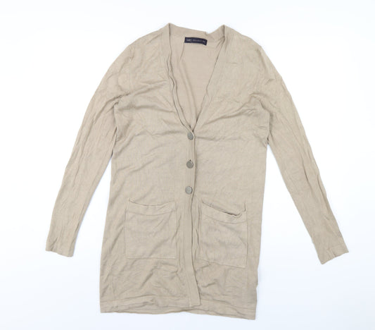 Womens UK Size S Marks and Spencer Beige Cardigan Jumper