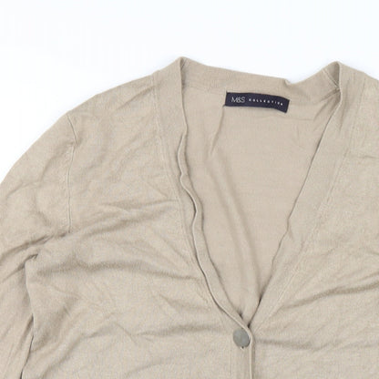 Womens UK Size S Marks and Spencer Beige Cardigan Jumper