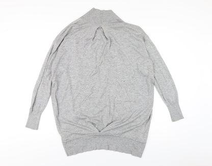 Autograph Womens Grey V-Neck Viscose Cardigan Jumper Size M