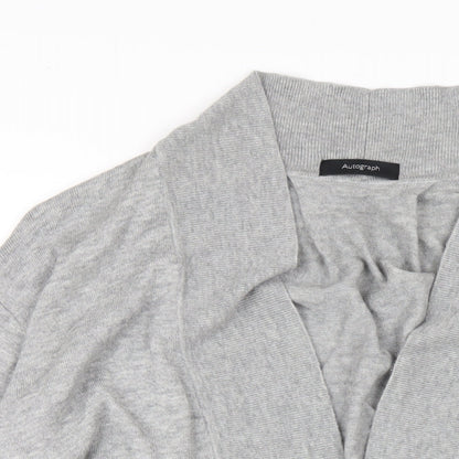 Autograph Womens Grey V-Neck Viscose Cardigan Jumper Size M