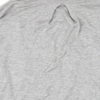 Autograph Womens Grey V-Neck Viscose Cardigan Jumper Size M