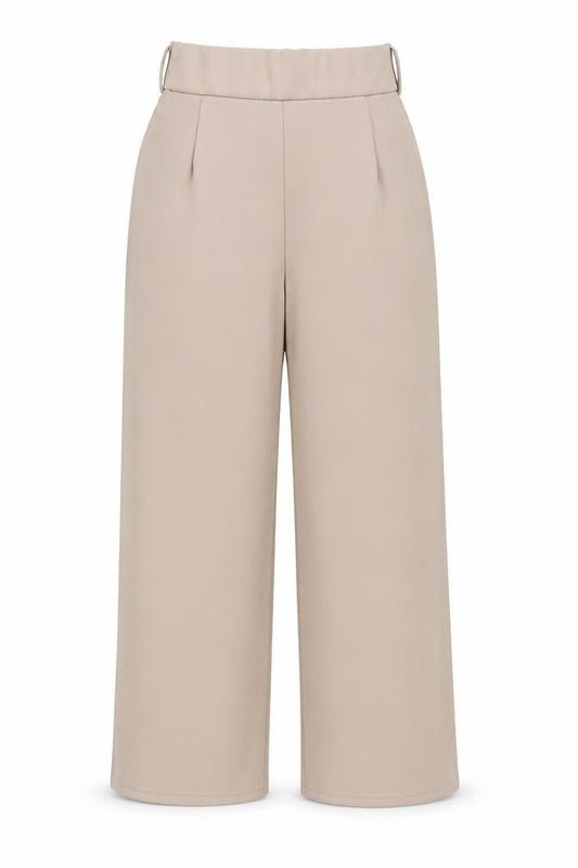 Boohoo Womens Beige Polyester Trousers Size 10 L22 in Regular
