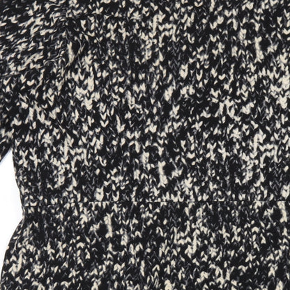 Kaleidoscope Womens Black Geometric Polyester A-Line Size 18 Round Neck Pullover