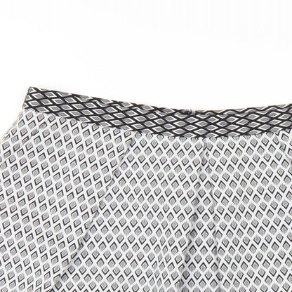Coast Womens Grey Geometric Polyester A-Line Skirt Size 10 Zip