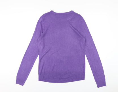 Womens UK Size M Vida Vi Purple Pullover Jumper