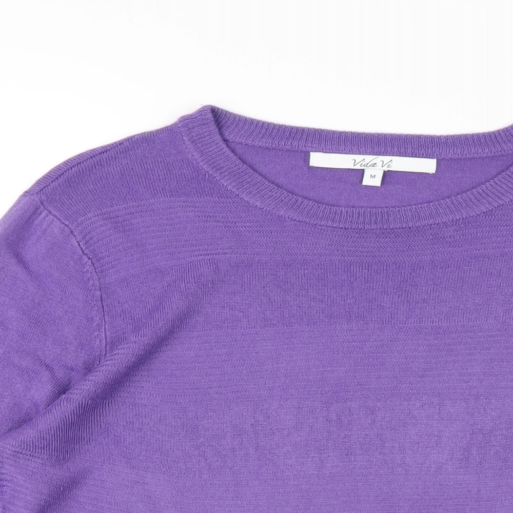 Womens UK Size M Vida Vi Purple Pullover Jumper