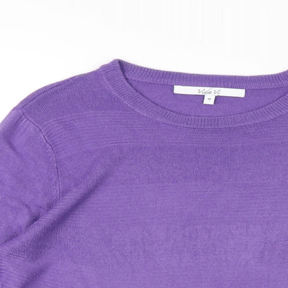Womens UK Size M Vida Vi Purple Pullover Jumper