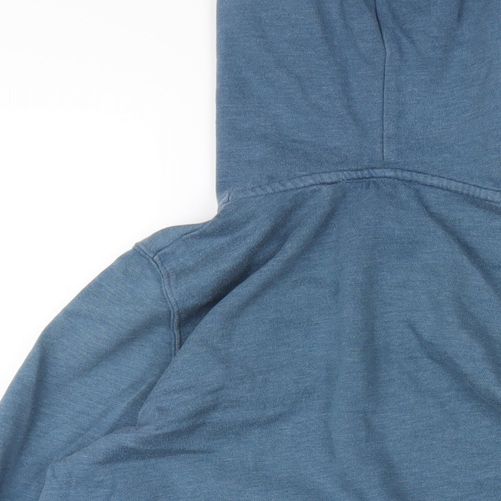 PINK Womens Blue Cotton Full Zip Hoodie Size M Zip