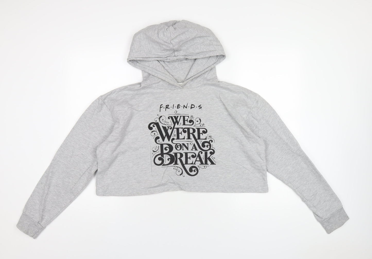 Womens UK Size 12 Friends Grey Pullover Hoodie