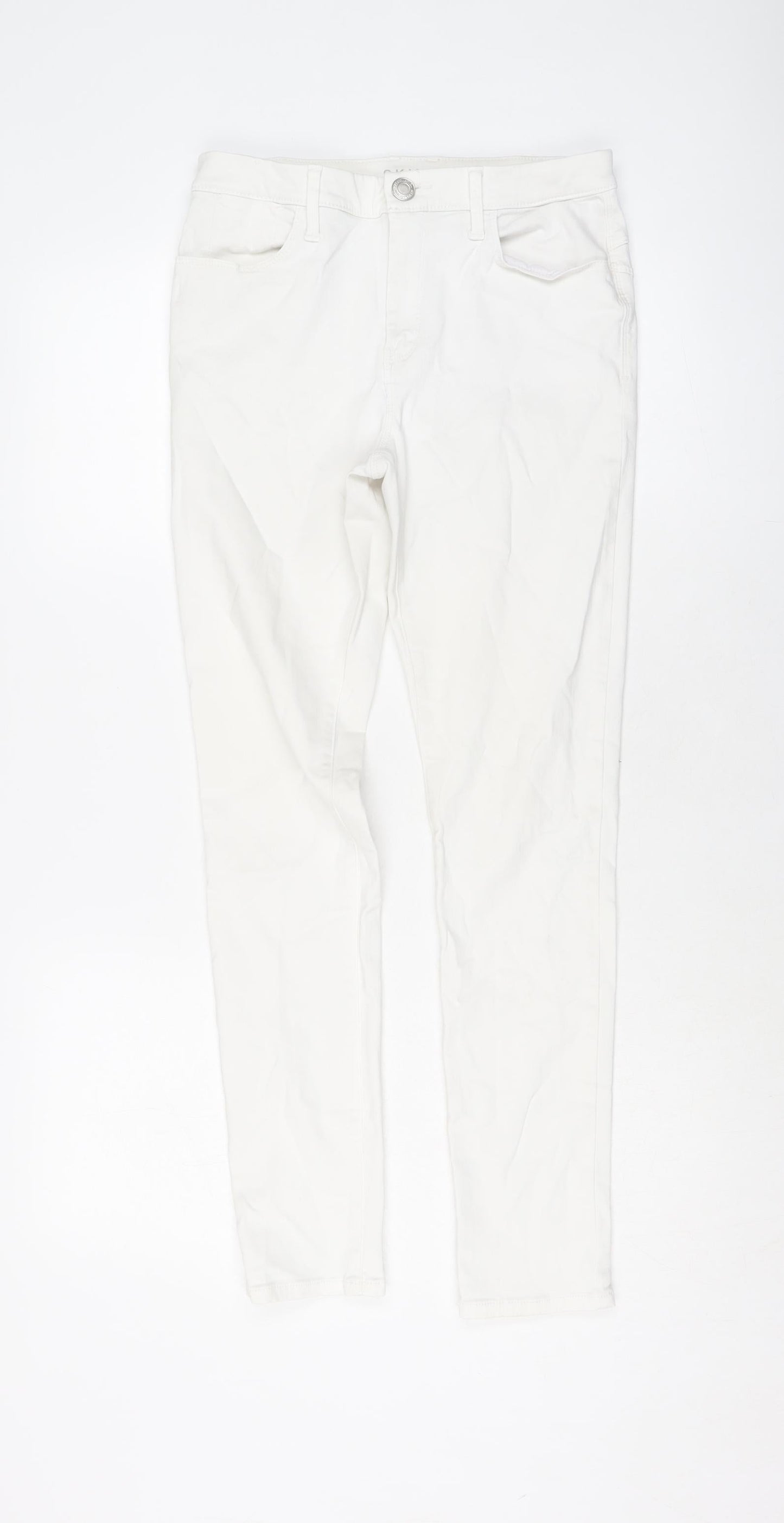 Womens UK Size 10 Marks and Spencer Regular Fit Skinny White Jeans