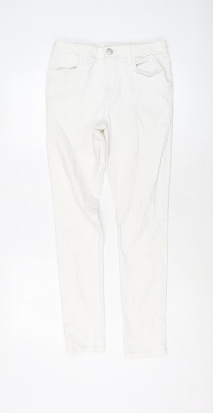 Womens UK Size 10 Marks and Spencer Regular Fit Skinny White Jeans