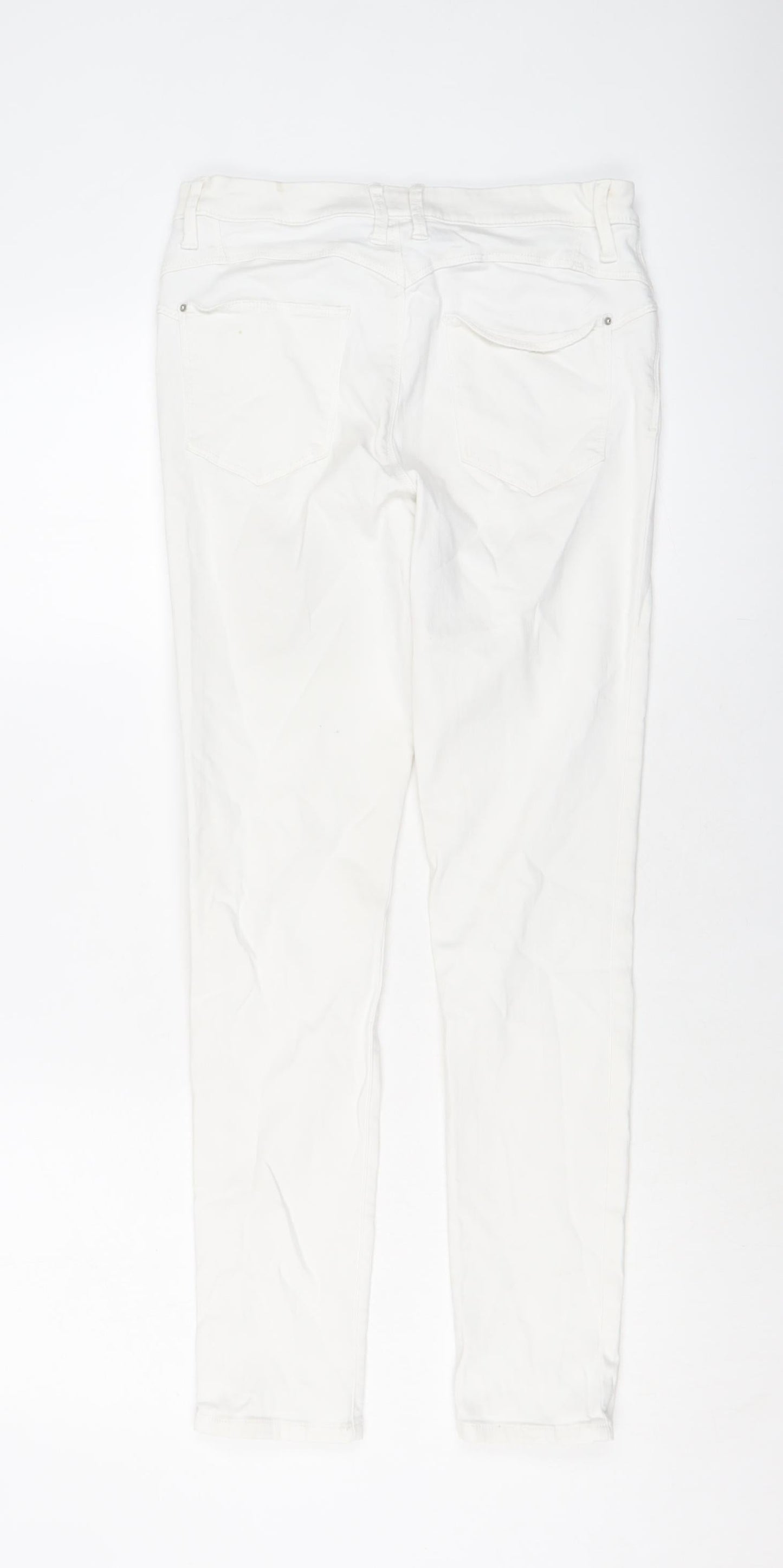 Womens UK Size 10 Marks and Spencer Regular Fit Skinny White Jeans