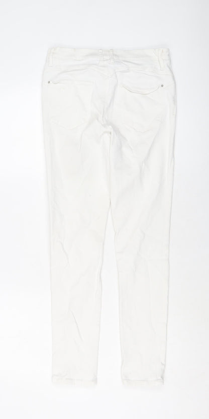 Womens UK Size 10 Marks and Spencer Regular Fit Skinny White Jeans