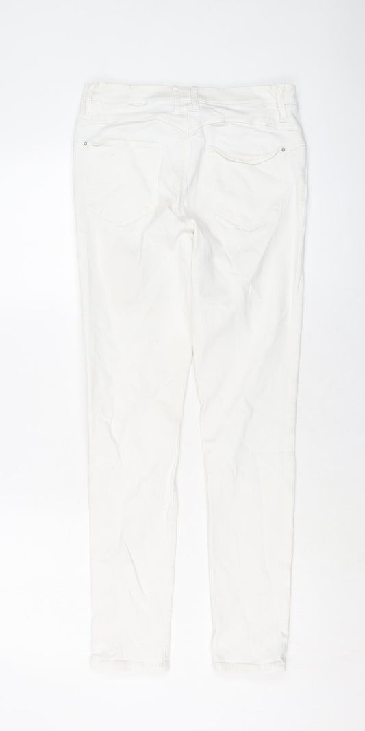 Womens UK Size 10 Marks and Spencer Regular Fit Skinny White Jeans