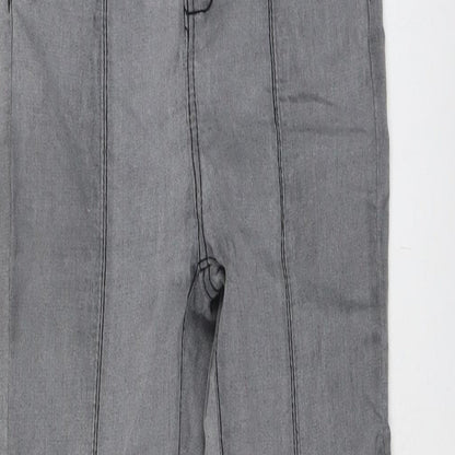PRETTYLITTLETHING Womens Grey Cotton Skinny Jeans Size 10 L27 in Regular Button
