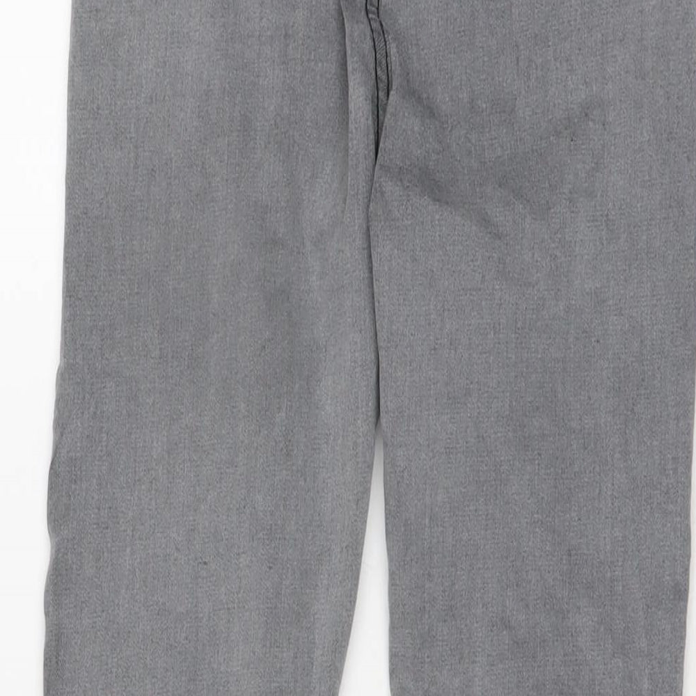PRETTYLITTLETHING Womens Grey Cotton Skinny Jeans Size 10 L27 in Regular Button