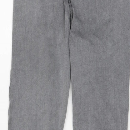 PRETTYLITTLETHING Womens Grey Cotton Skinny Jeans Size 10 L27 in Regular Button