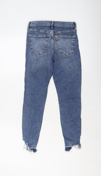 Topshop Womens Blue Cotton Skinny Jeans Size 28 in L24 in Regular Button