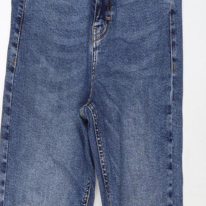 Topshop Womens Blue Cotton Skinny Jeans Size 28 in L24 in Regular Button